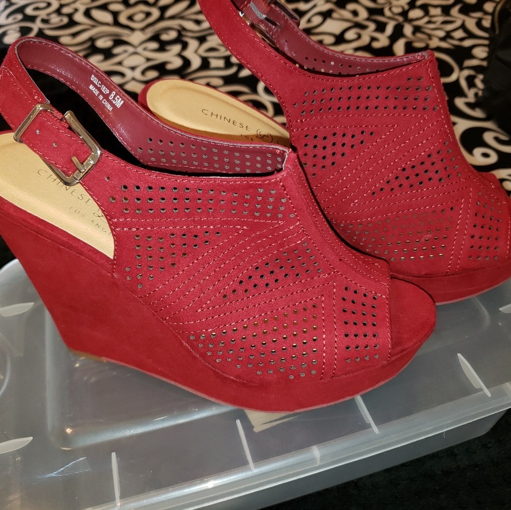 Brand new red wedges
